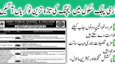 Army Public School and College Jobs 2024 Lecturers and Teachers