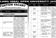 Allama Iqbal Open University Latest Jobs 2024