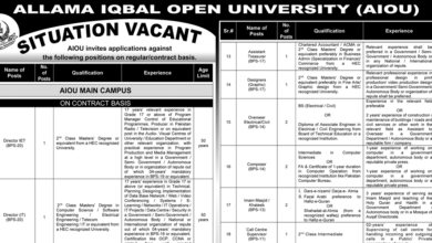 Allama Iqbal Open University Latest Jobs 2024